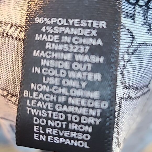 Mlle Gabrielle Black & White Print Dress with Zipper Neckline, Size XL - Picture 9 of 9